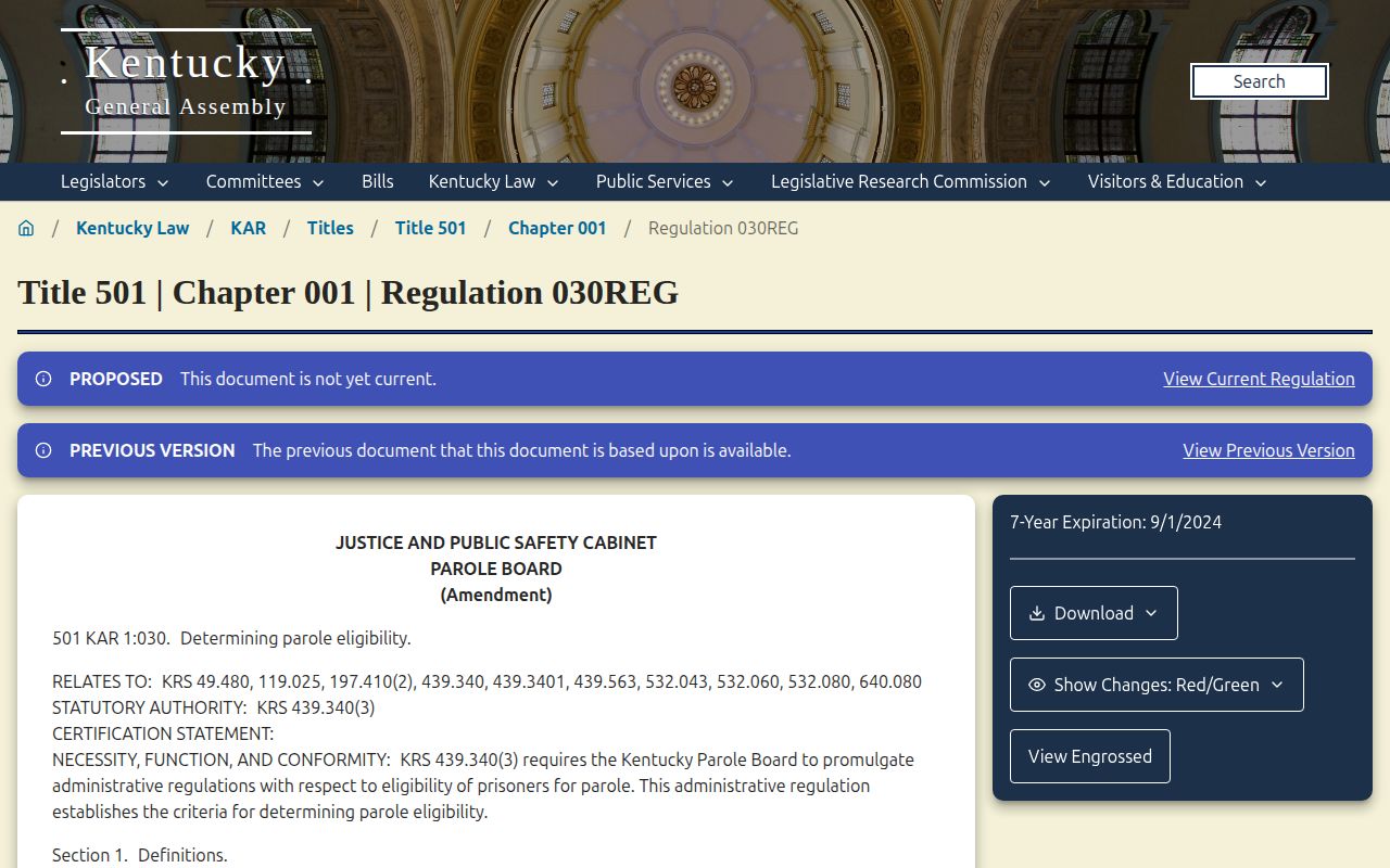 Campbell County parole eligibility regulation for supervision records